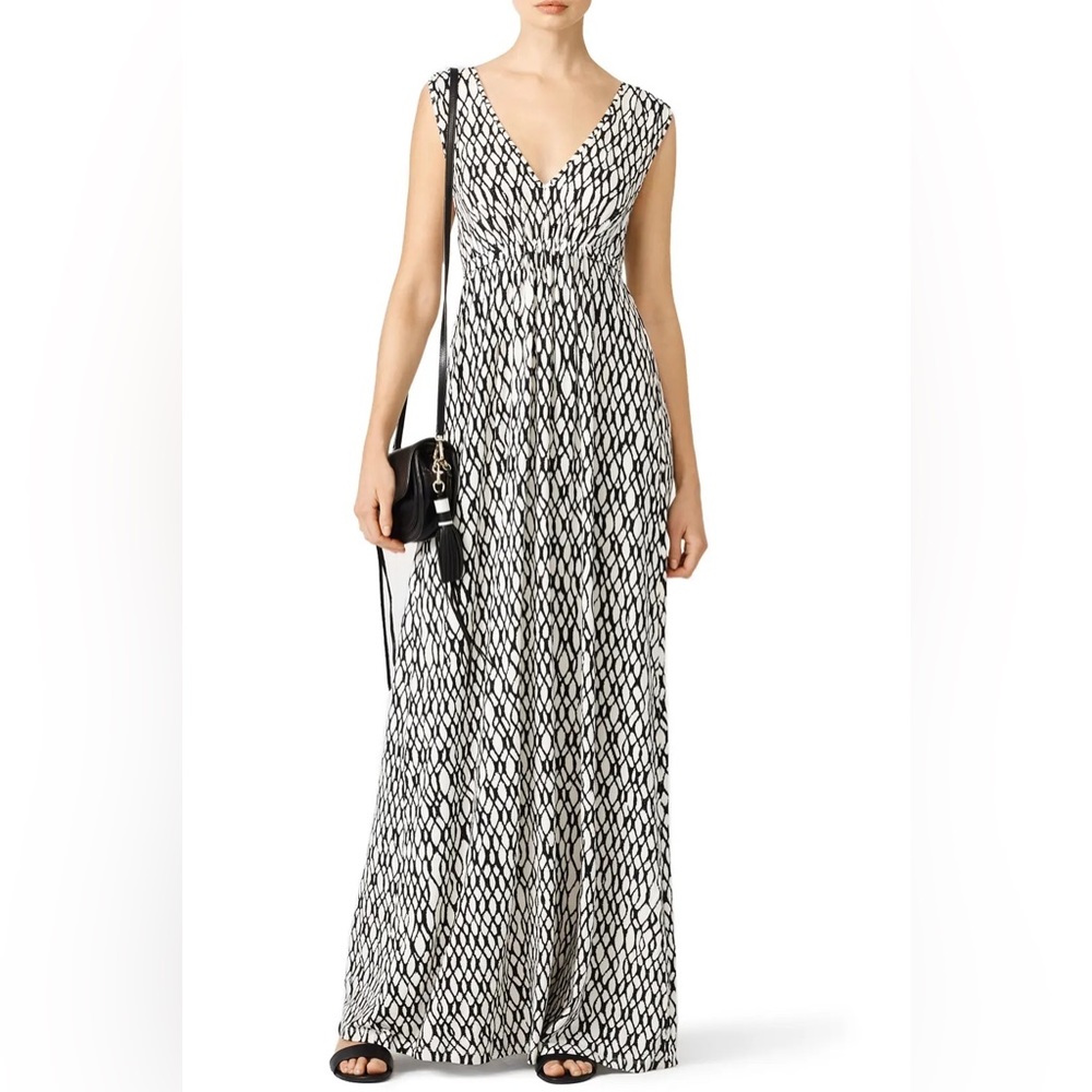 Tart Collections Navy & White Grecia Maxi Dress Size XS $172